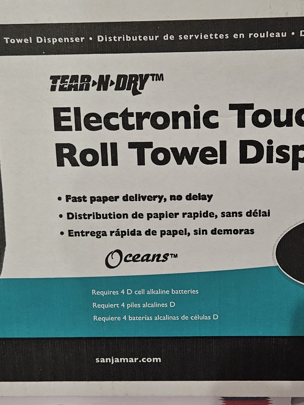 New Tear-N-Dry Electronic Touch Roll Towel Dispenser San Jamar